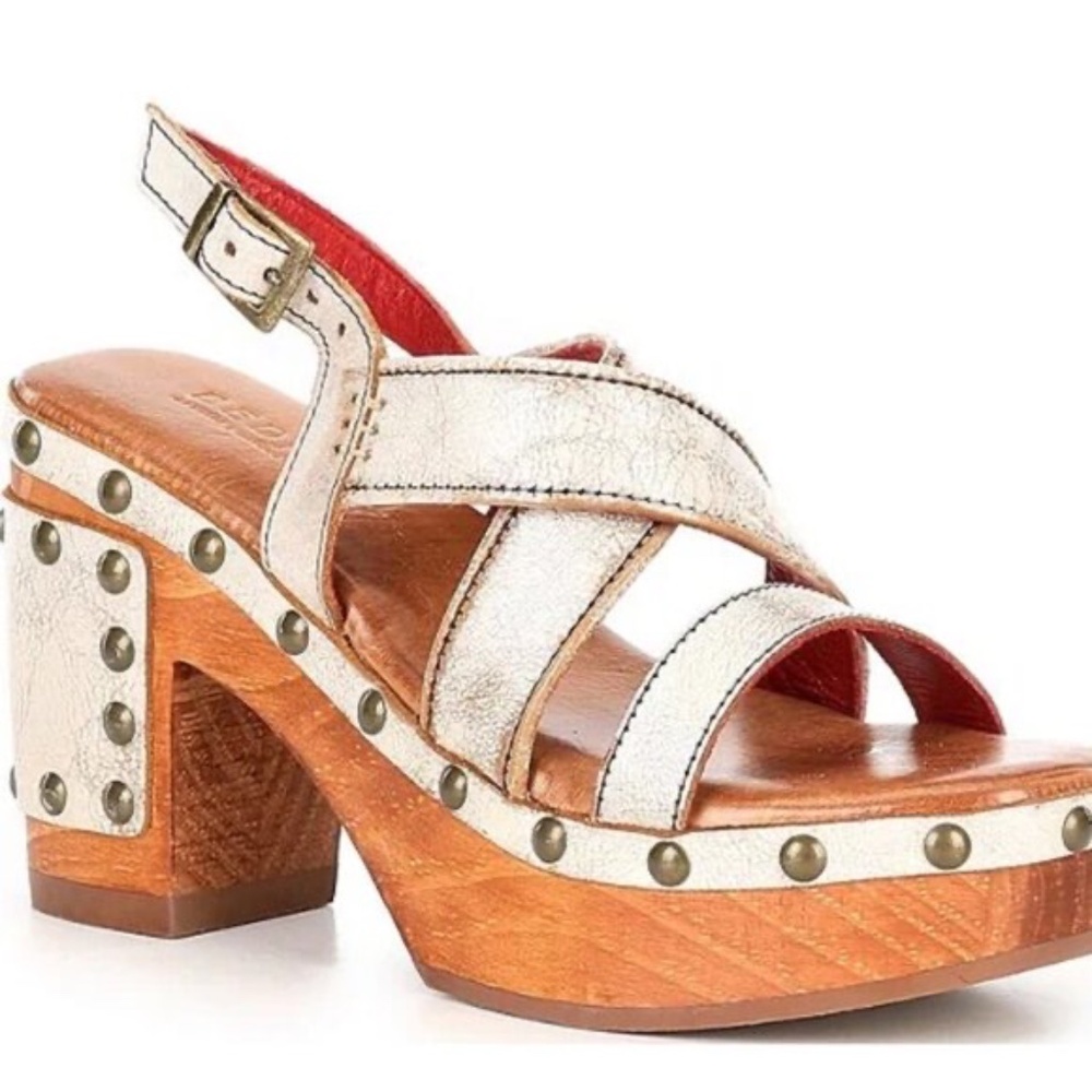 Bed Stu Mediation Leather Butterfly Detail Banded Sandals Women's Size 9.5 New